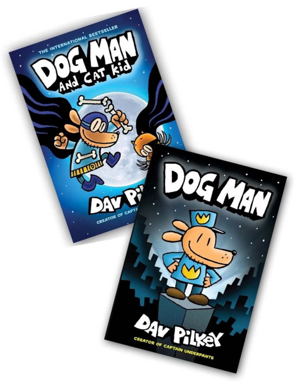 Dog Man two (2) books | Dog Man and Cat Kid + Dog Man: A Graphic Novel